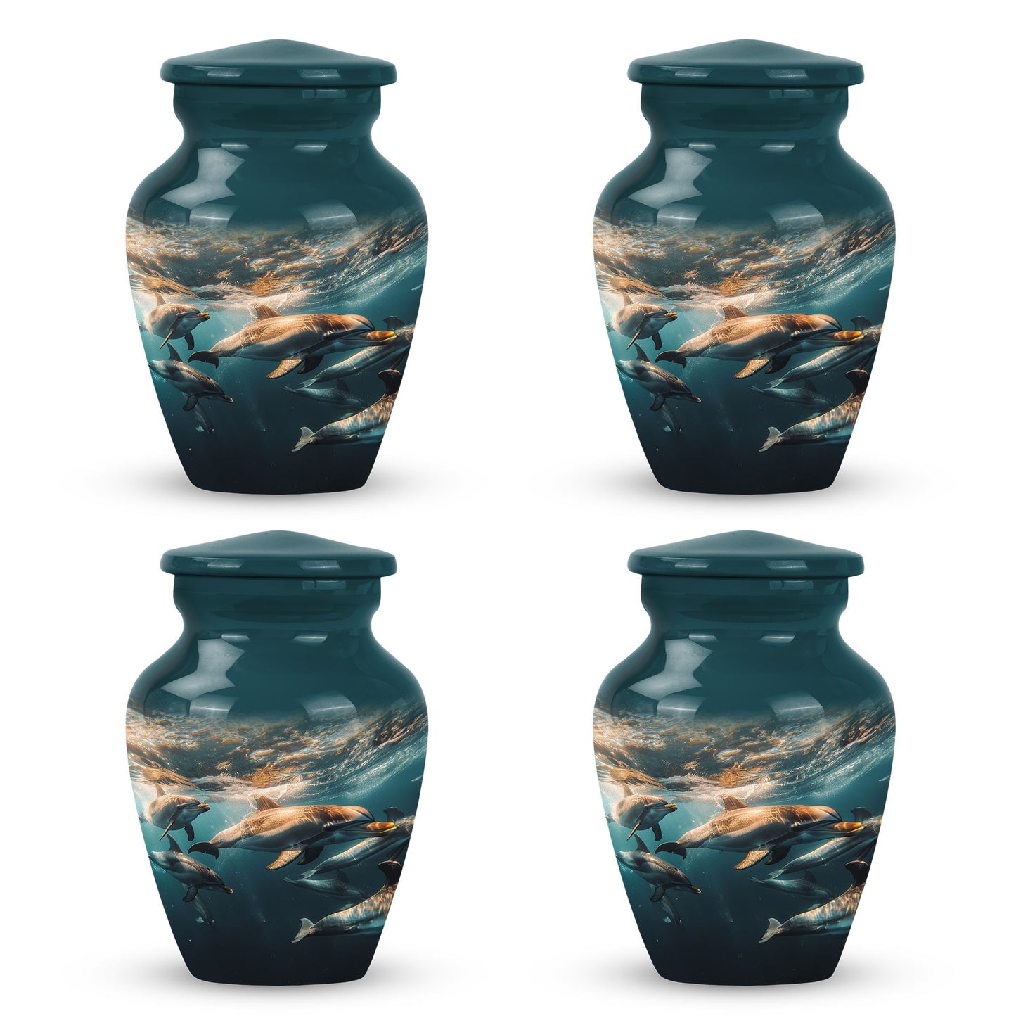 Personalized Dolphin Memorial Urn for Human Ashes - 10-inch, 200 cu in - Yatskia