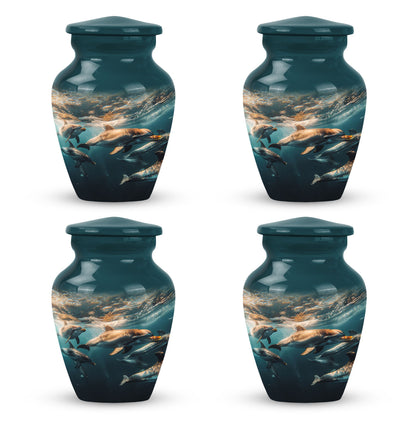 Personalized Dolphin Memorial Urn for Human Ashes - 10-inch, 200 cu in - Yatskia