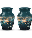 Underwater Dolphin Family Urn For Memorial - Human Ashes Container