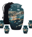 Underwater Dolphin Family Urn For Memorial - Human Ashes Container