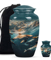 Underwater Dolphin Family Urn For Memorial - Human Ashes Container