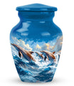 Dolphins Memorial Urn For Women - Artistic Funeral Urn for Sale
