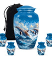 Dolphins Memorial Urn For Women - Artistic Funeral Urn for Sale