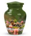 Duck Urn For Ashes Adult Men - Floral Cremation Ashes Urn