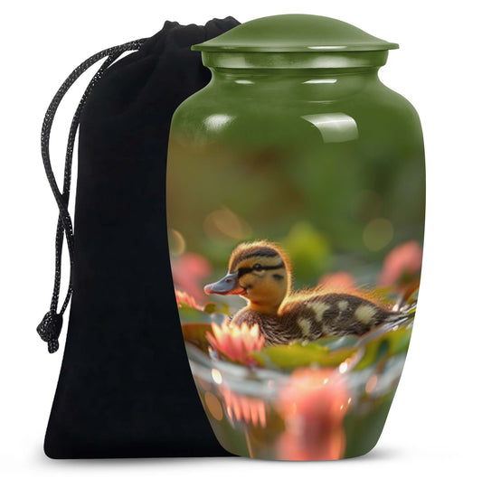 Duck Urn For Ashes Adult Men - Floral Cremation Ashes Urn