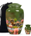 Duck Urn For Ashes Adult Men - Floral Cremation Ashes Urn