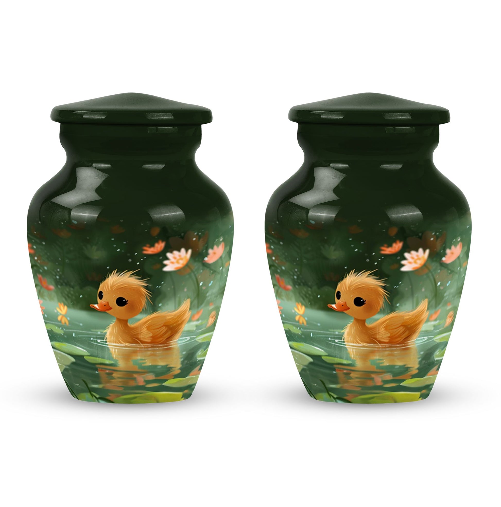 Animated Duckling's Urn For Adults - Duck Funeral Cremation Urn For Ashes