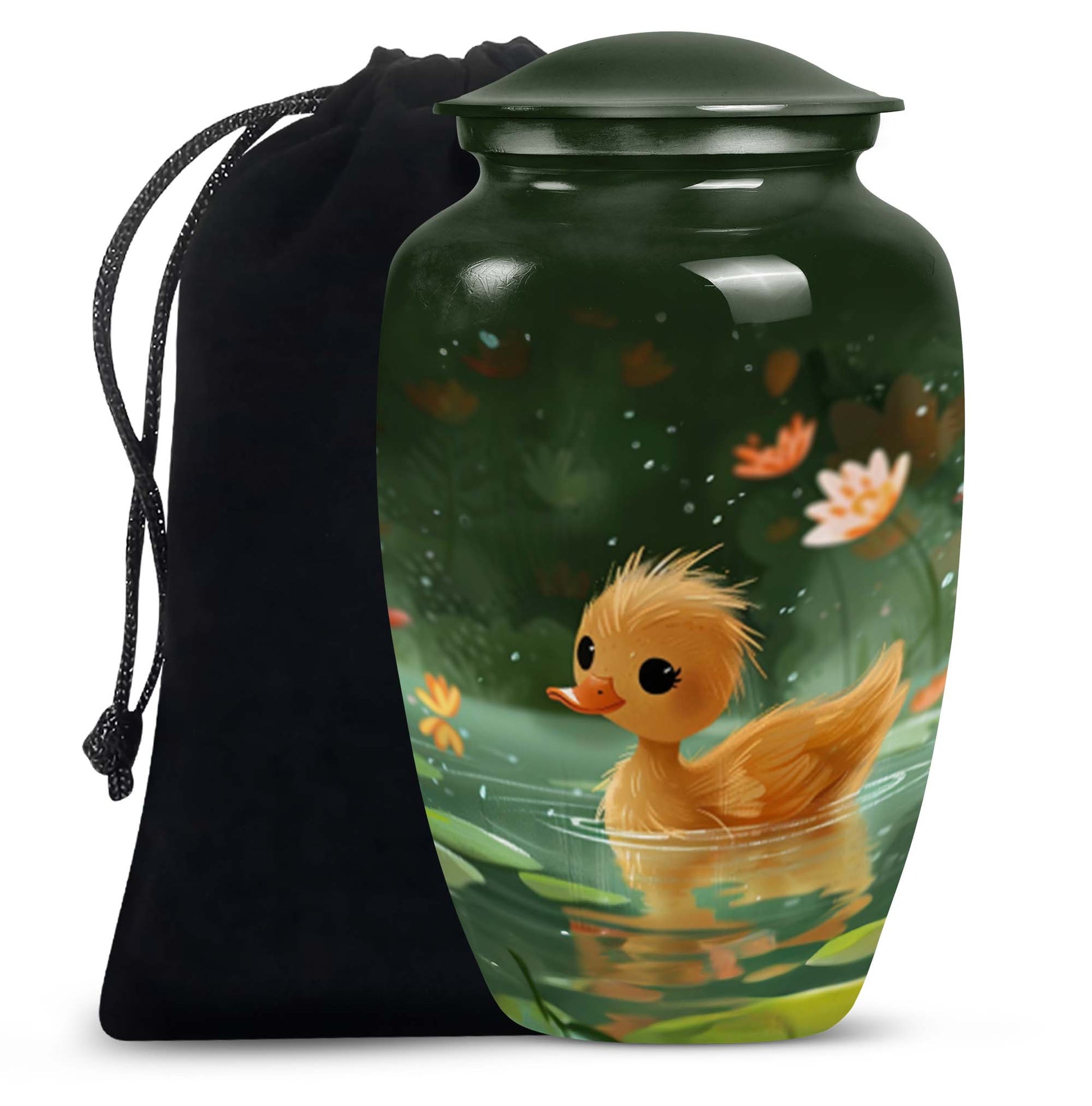 Animated Duckling's Urn For Adults - Duck Funeral Cremation Urn For Ashes