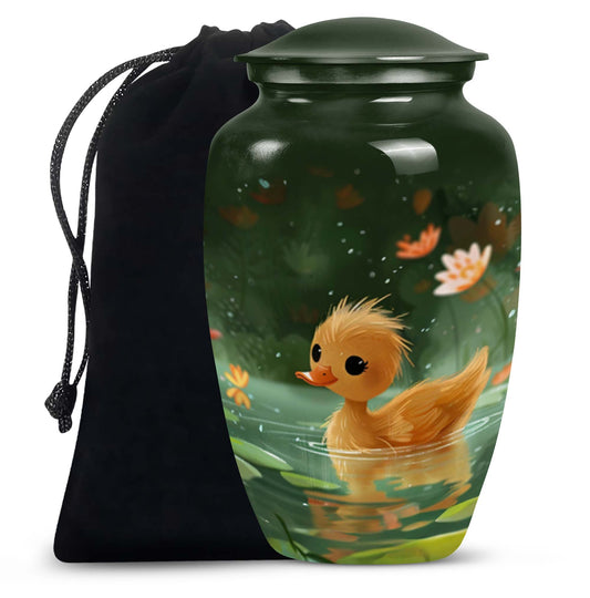 Animated Duckling's Urn For Adults - Duck Funeral Cremation Urn For Ashes