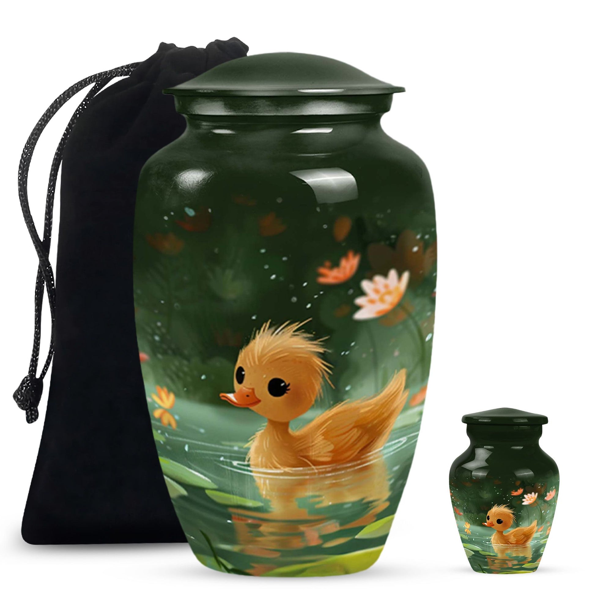 Animated Duckling's Urn For Adults - Duck Funeral Cremation Urn For Ashes