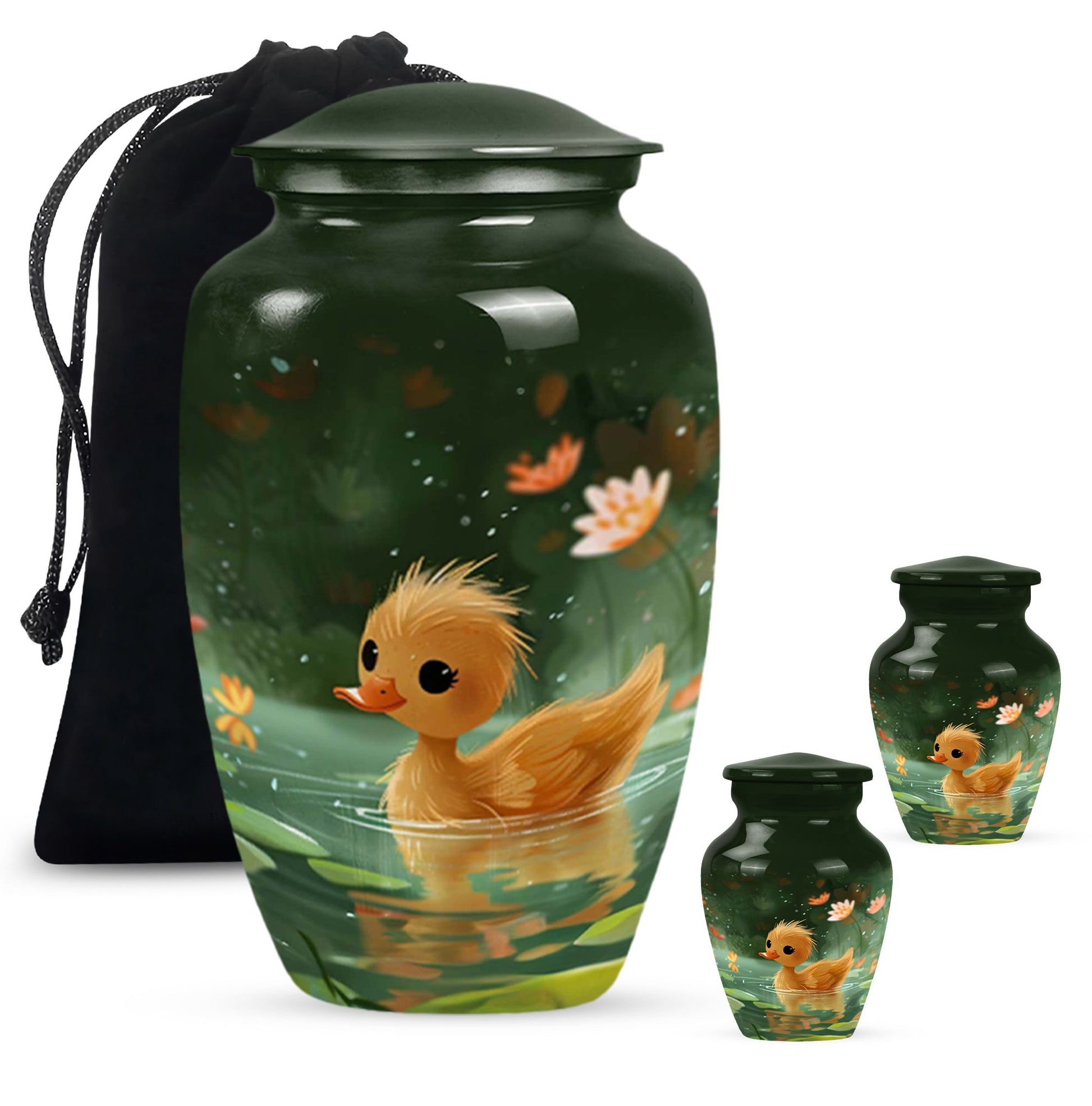 Animated Duckling's Urn For Adults - Duck Funeral Cremation Urn For Ashes
