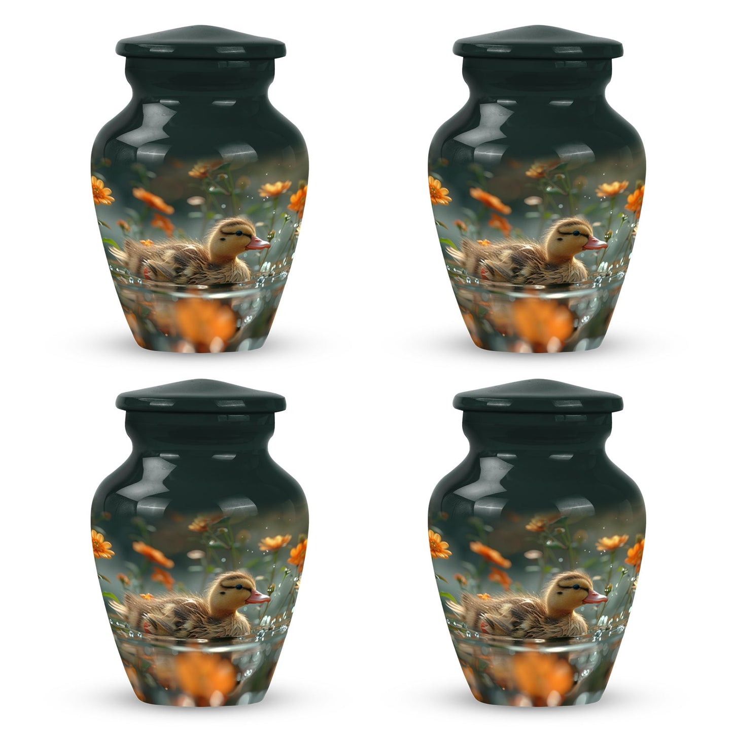 Personalized Flower Memorial Urn for Women - 10-inch, 200 cu in - Yatskia