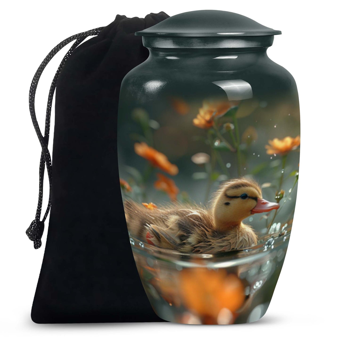 Personalized Flower Memorial Urn for Women - 10-inch, 200 cu in - Yatskia