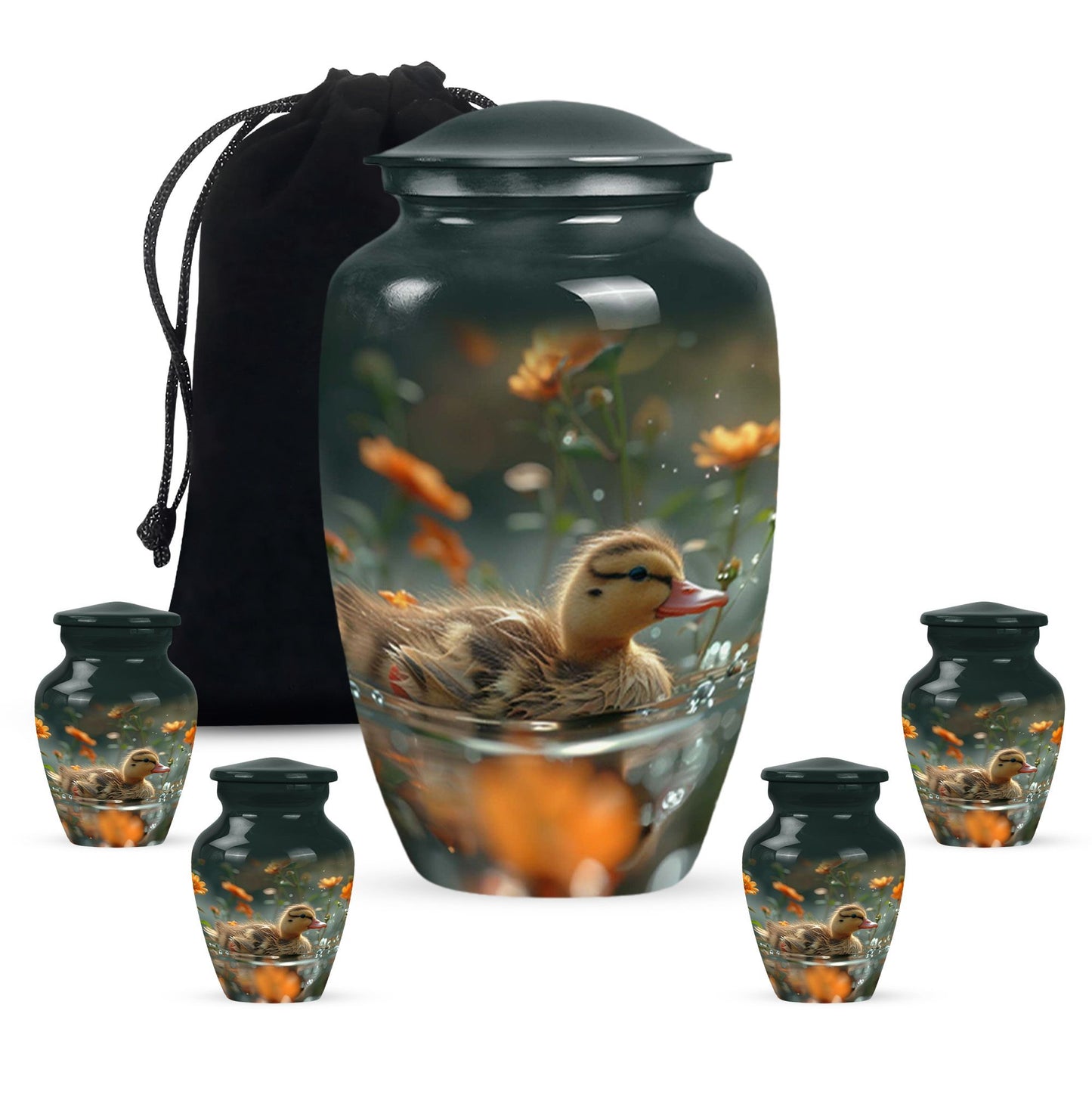 Personalized Flower Memorial Urn for Women - 10-inch, 200 cu in - Yatskia