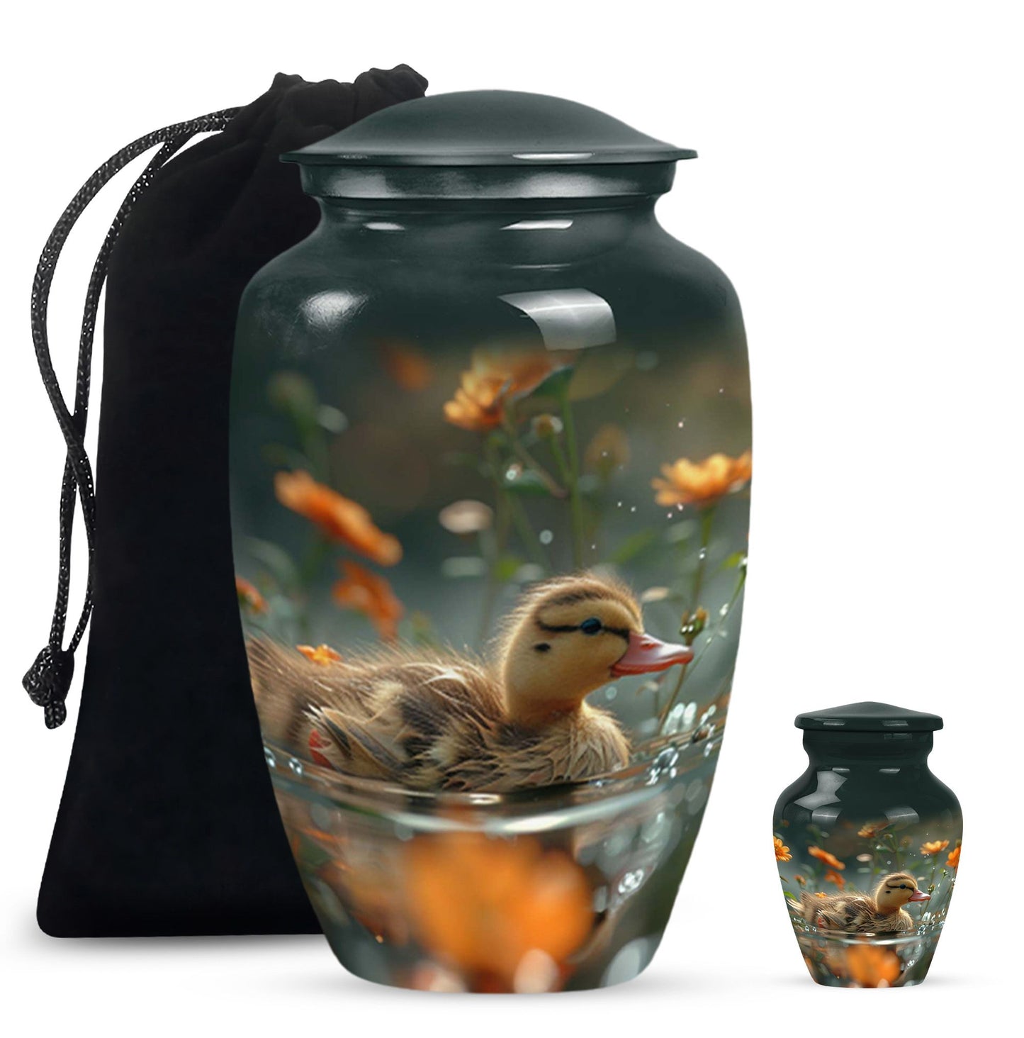 Personalized Flower Memorial Urn for Women - 10-inch, 200 cu in - Yatskia