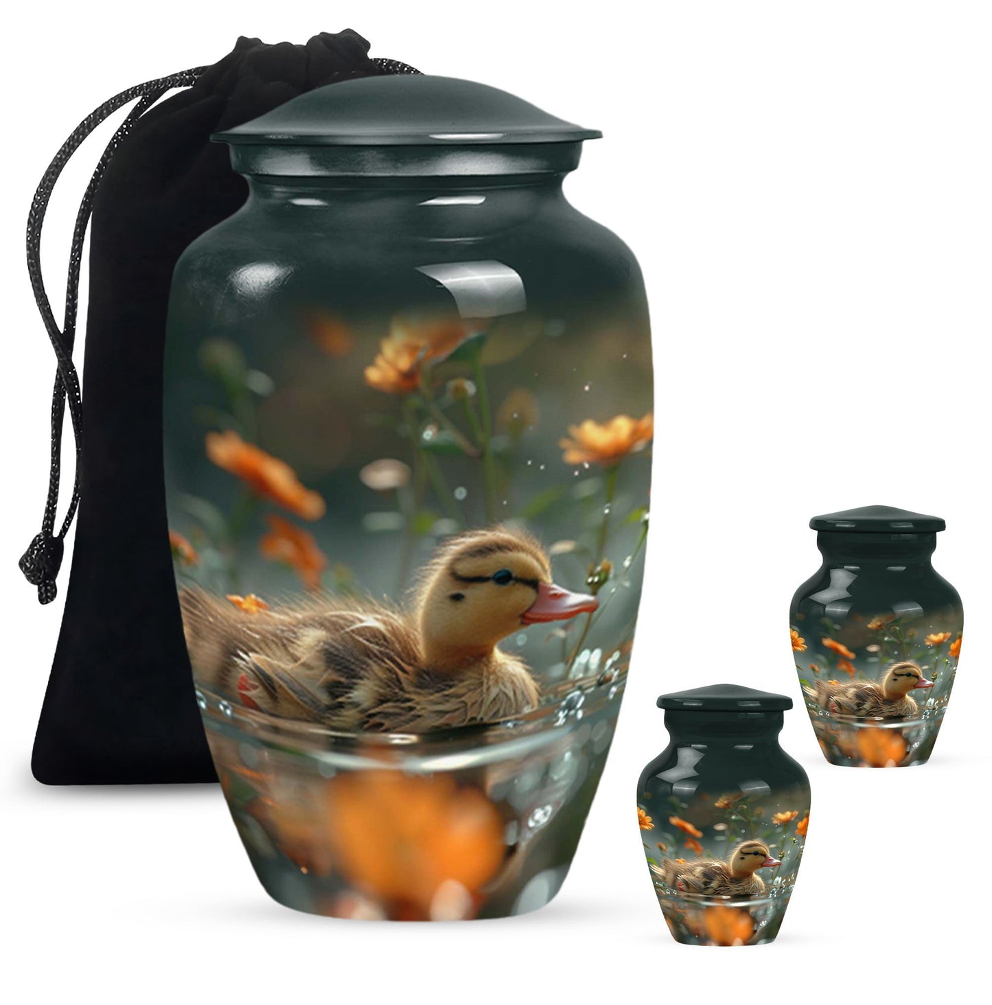 Personalized Flower Memorial Urn for Women - 10-inch, 200 cu in - Yatskia