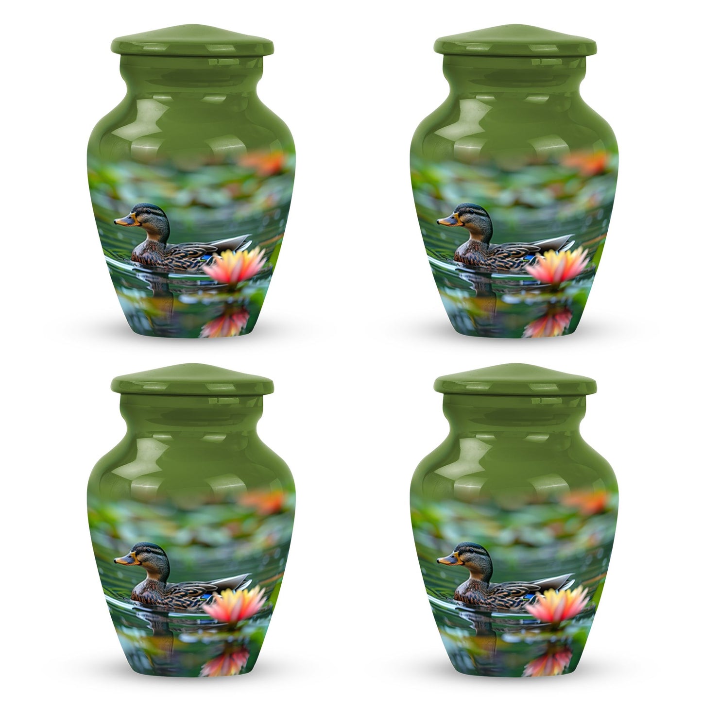 Green Personalized Bird Cremation Urn for Men & Women - 10-inch, 200 cu in - Yatskia