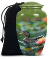 Duck Funeral Urn For Ashes - Green Cremation Urn For Men & Women