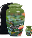 Duck Funeral Urn For Ashes - Green Cremation Urn For Men & Women