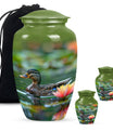Duck Funeral Urn For Ashes - Green Cremation Urn For Men & Women