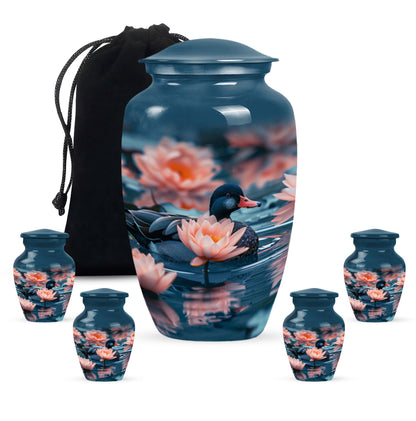 Personalized Flower Cremation Urn for Human Ashes - 10-inch, 200 cu in - Yatskia