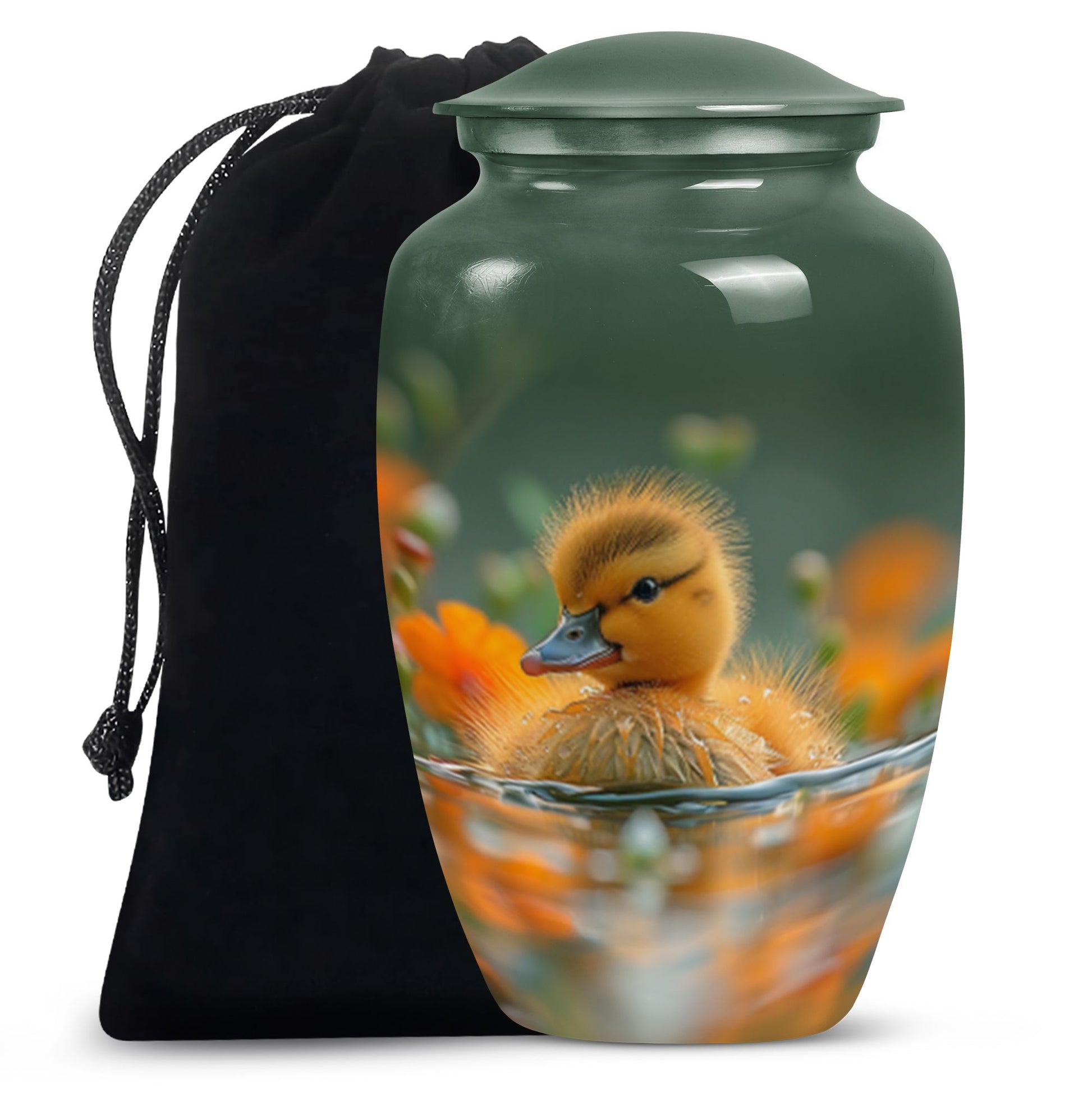 Golden Duckling Memorial Urn Set - Duck Cremation Urn For Ashes