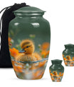 Golden Duckling Memorial Urn Set - Duck Cremation Urn For Ashes