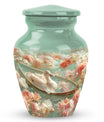 White Duck Funeral Urn - Mesmerizing Lotus Floral Urn For Ashes
