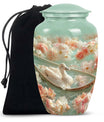 White Duck Funeral Urn - Mesmerizing Lotus Floral Urn For Ashes