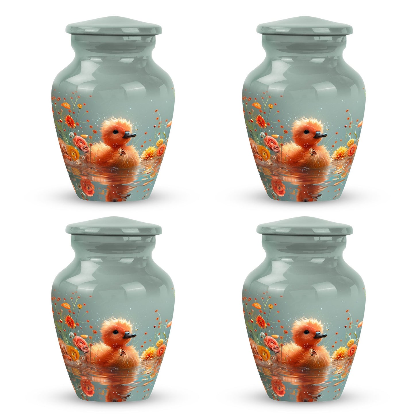 Personalized Flower Keepsake Urn for Human Ashes - 10-inch, 200 cu in - Yatskia
