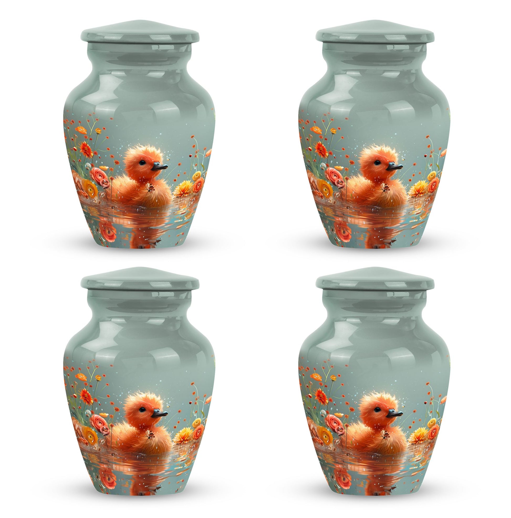 Baby Duck Memorial Urn Combo Set - Large And Keepsake Ashes Urn