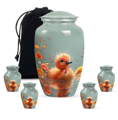 Personalized Flower Keepsake Urn for Human Ashes - 10-inch, 200 cu in - Yatskia