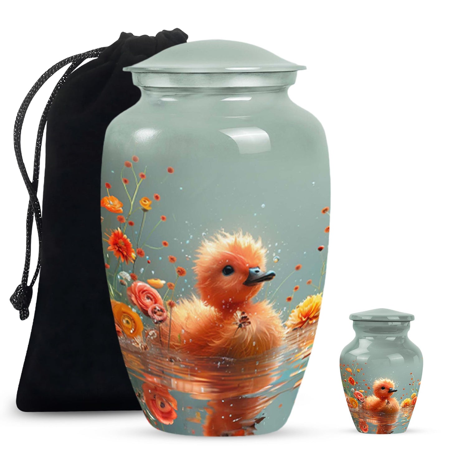Personalized Flower Keepsake Urn for Human Ashes - 10-inch, 200 cu in - Yatskia