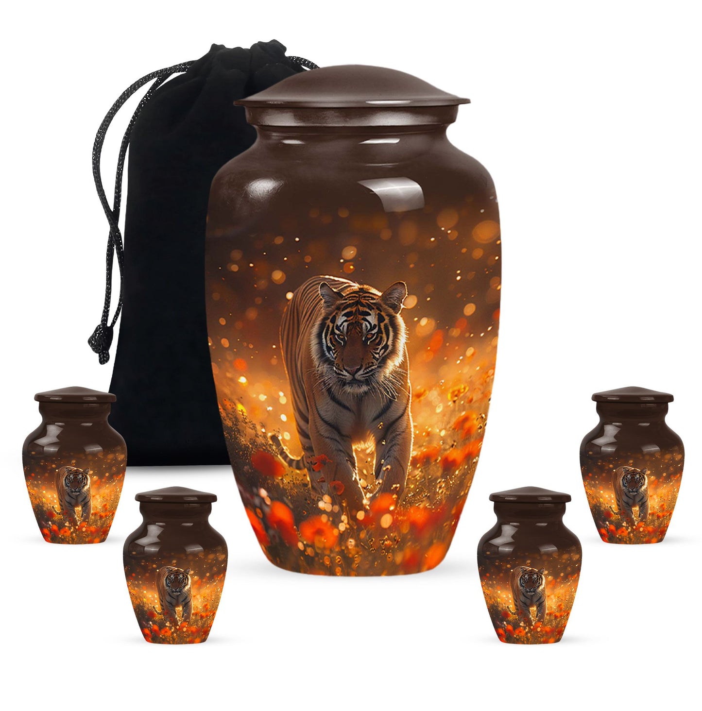 Personalized Tiger Cremation Urn for Human Ashes - 10-inch, 200 cu in - Yatskia