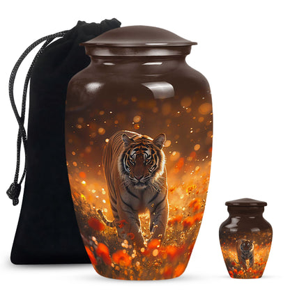 Personalized Tiger Cremation Urn for Human Ashes - 10-inch, 200 cu in - Yatskia