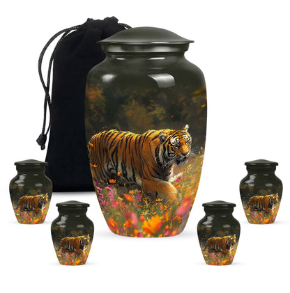 Personalized Tiger Keepsake Urn for Human Ashes - 10-inch, 200 cu in - Yatskia