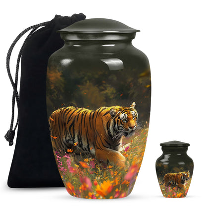 Personalized Tiger Keepsake Urn for Human Ashes - 10-inch, 200 cu in - Yatskia