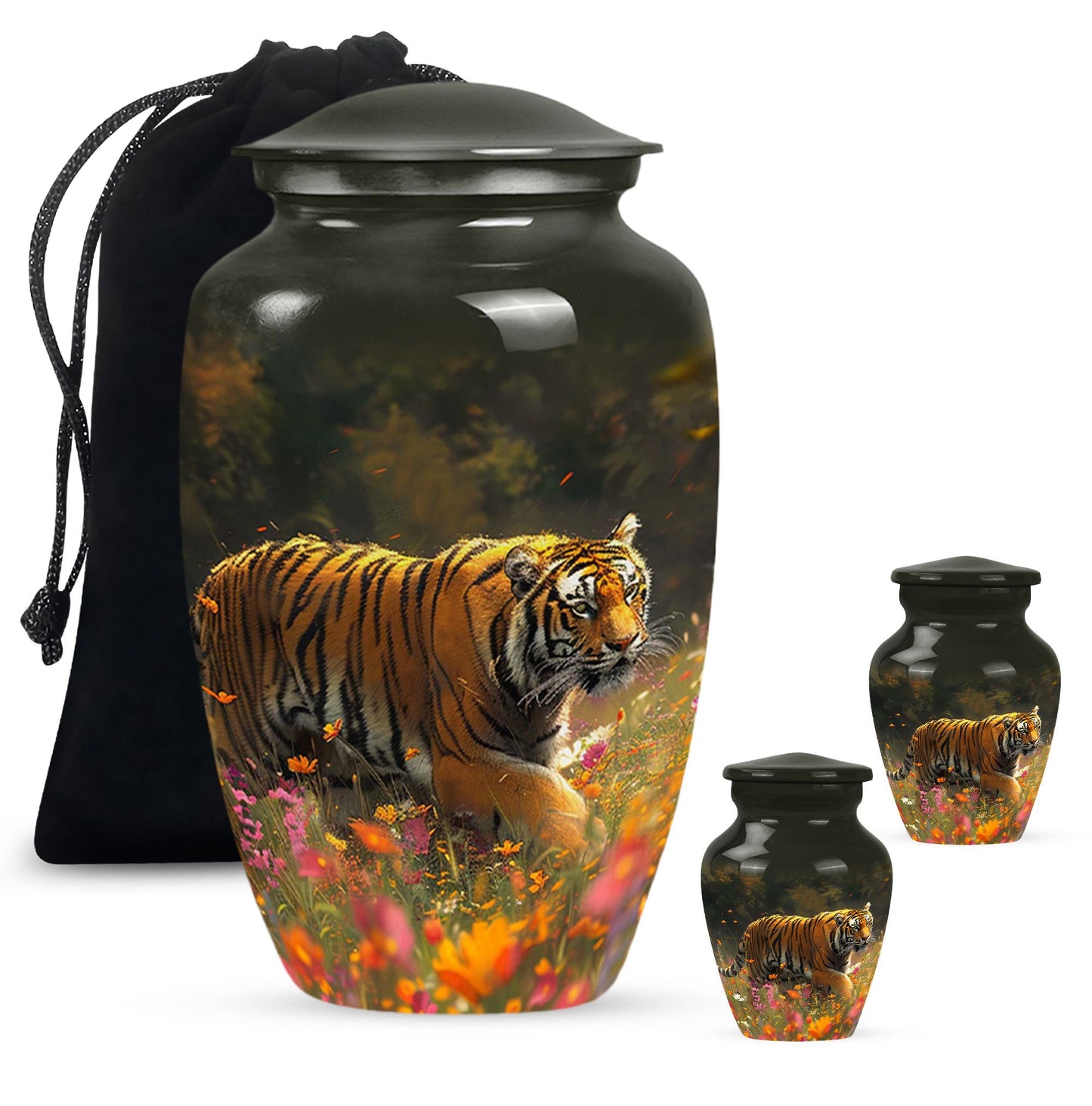 Personalized Tiger Keepsake Urn for Human Ashes - 10-inch, 200 cu in - Yatskia