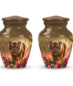 Tiger Memorial Urn For Ashes - Pink Flowers Garden Cremation Urn