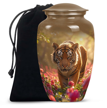 Personalized Tiger Cremation Urn for Human Ashes - 10-inch, 200 cu in - Yatskia
