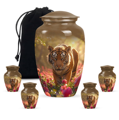 Personalized Tiger Cremation Urn for Human Ashes - 10-inch, 200 cu in - Yatskia