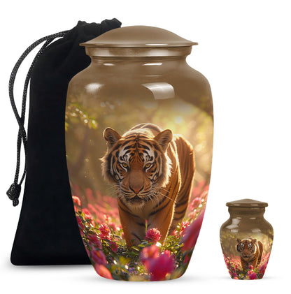 Personalized Tiger Cremation Urn for Human Ashes - 10-inch, 200 cu in - Yatskia