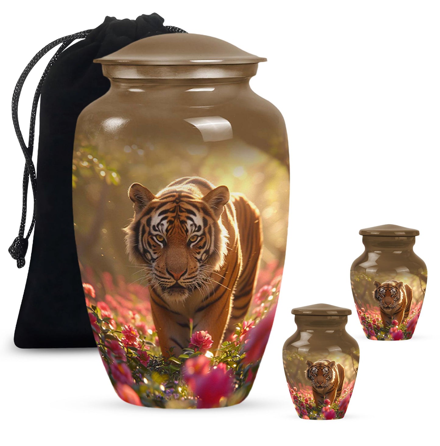 Personalized Tiger Cremation Urn for Human Ashes - 10-inch, 200 cu in - Yatskia