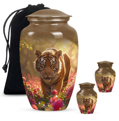 Personalized Tiger Cremation Urn for Human Ashes - 10-inch, 200 cu in - Yatskia