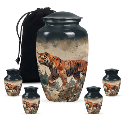 Personalized Tiger Cremation Urn for Adults - 10-inch, 200 cu in - Yatskia