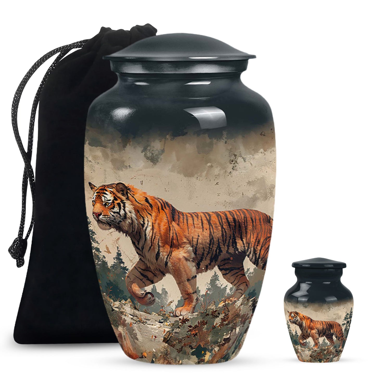 Personalized Tiger Cremation Urn for Adults - 10-inch, 200 cu in - Yatskia