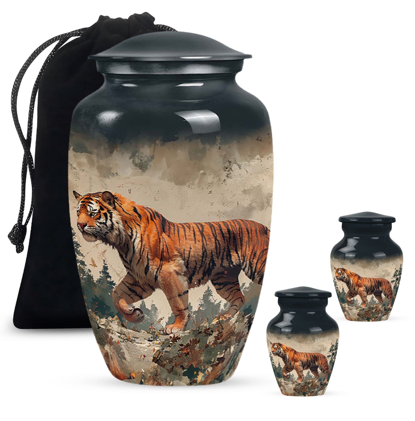 Personalized Tiger Cremation Urn for Adults - 10-inch, 200 cu in - Yatskia