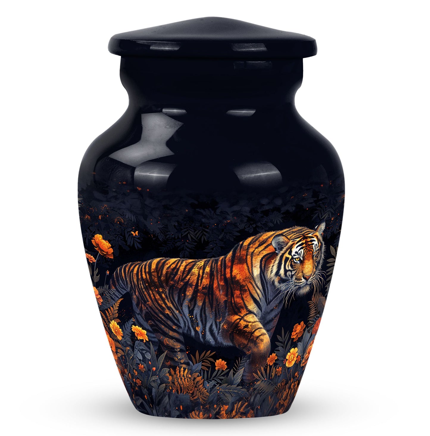 Personalized Tiger Cremation Urn for Human Ashes - 10-inch, 200 cu in - Yatskia