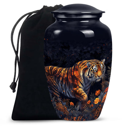 Personalized Tiger Cremation Urn for Human Ashes - 10-inch, 200 cu in - Yatskia