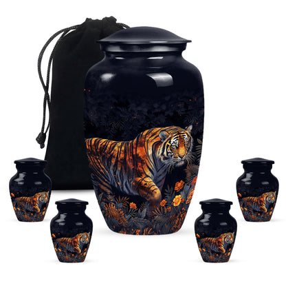 Personalized Tiger Cremation Urn for Human Ashes - 10-inch, 200 cu in - Yatskia